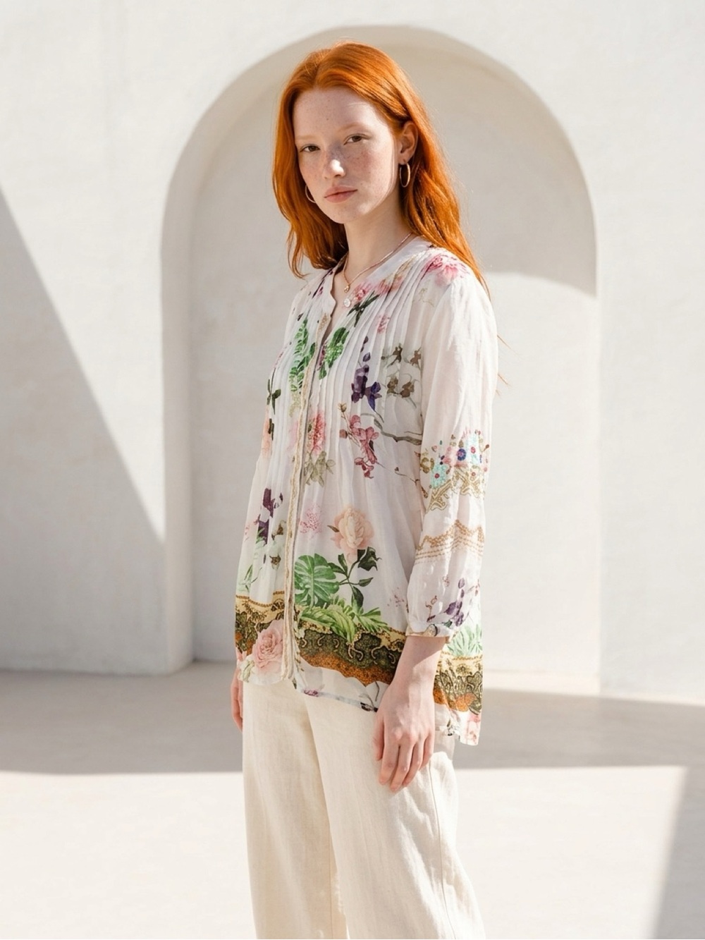 Feminine embroidered blouse
